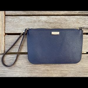 New Deep Navy blue clutch with textured exterior